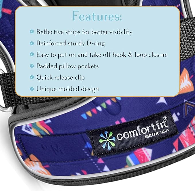 Comfort Fit Dog Harness No Pull with Adjustable Buckles Soft Padded Reflective Choke Step-in Pet Vest with Easy Control Handle for Small Medium Large Dogs & Puppies for Walking Running Training-PawvioPets