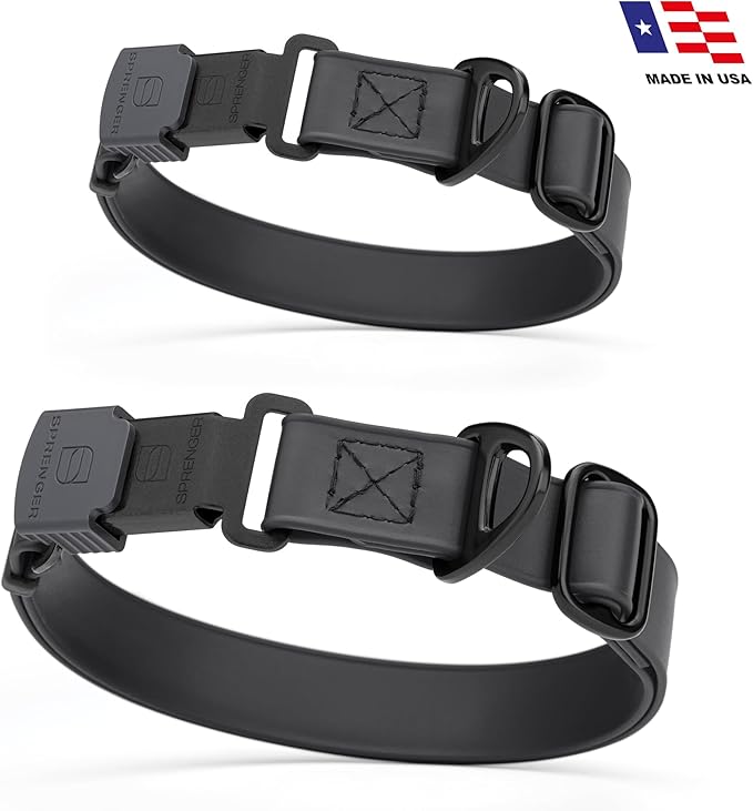 Dogline Biothane Waterproof Dog Collar with Herm Sprenger Stainless Steel Quick Release Buckle – Heavy Duty Tactical Durable Collar for Dogs – Comfortable and Safe Pet Collar, W 3/4" L 12-19", Black-PawvioPets