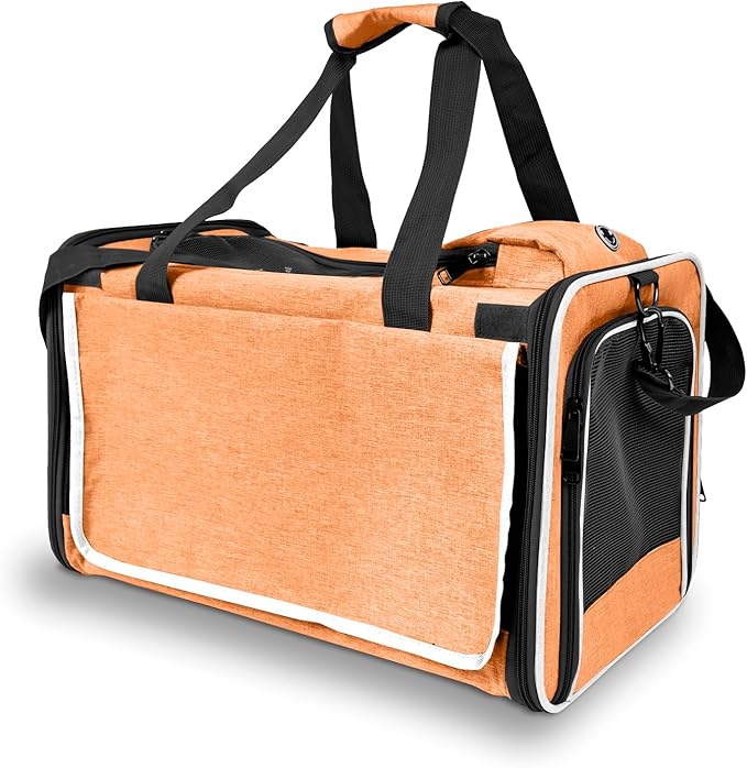 Dog Carry Bag for Puppy Pet Soft-Shell Portable Kennel Crate for 0-15 lbs Foldable Pomeranian Travel Cage Tea Cup Yorkie Carrier Purse Indoor Carrying Case Cat Supply Melon Tiny Dog Melon-PawvioPets