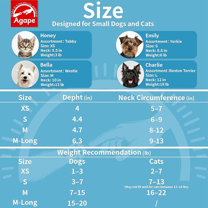 Agape Soft Dog Cone for Small Dogs & Cats, Comfy Dogs Recovery Collar After Surgery, Adjustable E Collar Alternative to Stop Licking, Protective Elizabethan Collars for Pup, Comfortable Dog Cones-PawvioPets