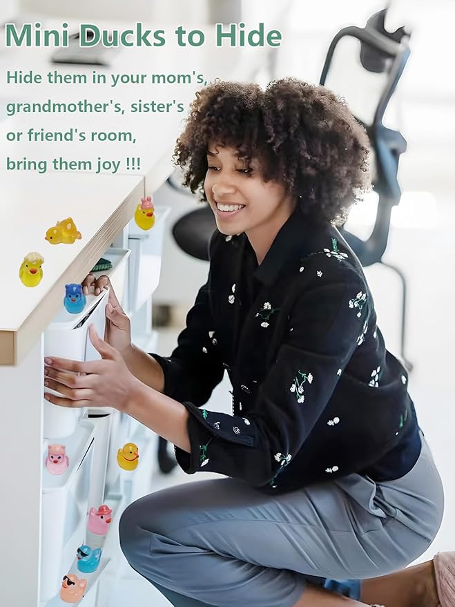 36 Types Luminous Mini Resin Ducks, Plastic Little Ducks to Hide Prank, Small Ducks Figures for Fairy Garden, Dollhouse,Terrariums, Potted, Cake Topper, Miniature Landscape Ornament.-PawvioPets