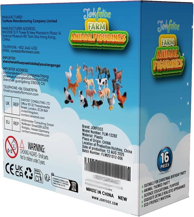 16Pcs Small Animals Figures, Realistic Farm Animals Toys for Cupcake Toppers, Learning Educational Toys, Birthday Party Favors Gift for Kids-PawvioPets