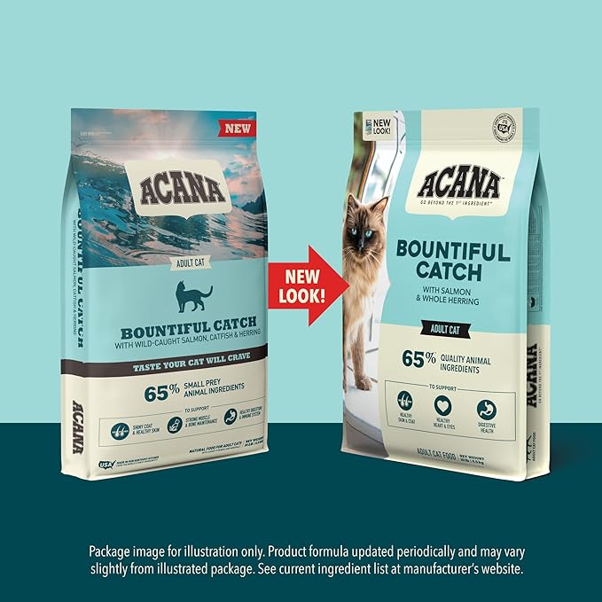 ACANA Dry Cat Food Bountiful Catch Salmon Catfish and Herring 4lb Bag-PawvioPets