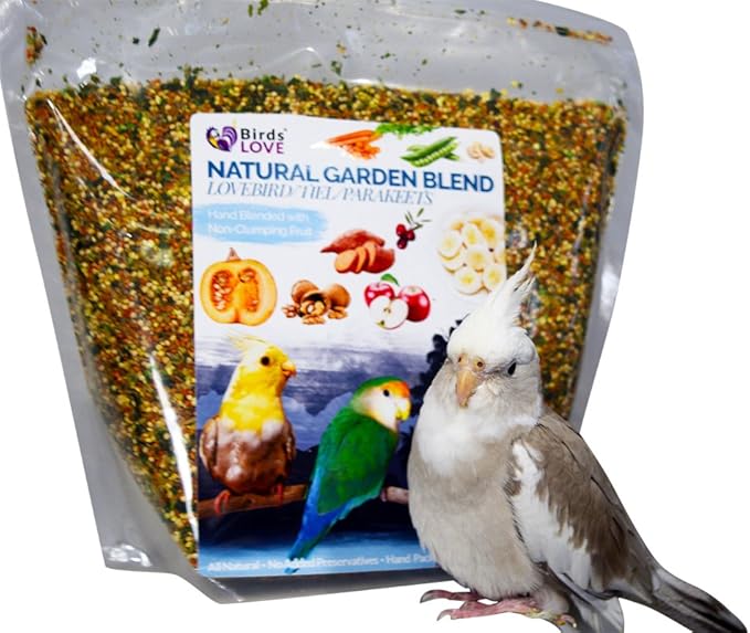 Birds LOVE All Natural Garden Blend Bird Food for Small Birds - Lovebirds, Cockatiels, Parakeets and Parrotlets 4lb-PawvioPets