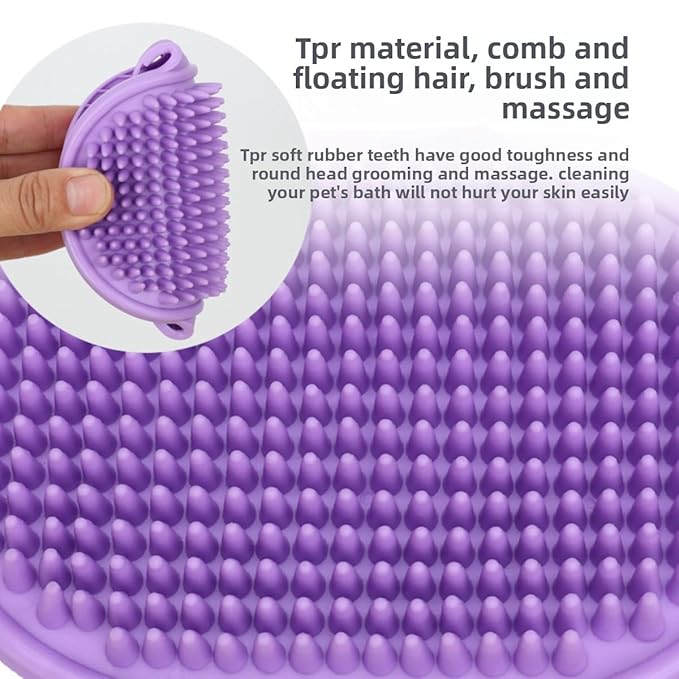 4PCS cat self groomer,cat brushes for indoor cats,Adjustable silicone self-cleaning massage tool for scratching, bathing, massaging, cleaning hair for cats and dogs-PawvioPets