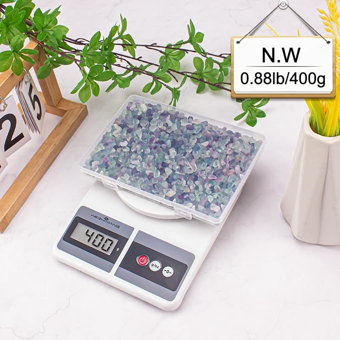 14 Oz Fluorite Aquarium Gravel Rocks Crystal Chips Stones, Natural Tumbled Healing Crystal Chips Bulk Polished Crushed Stones Pebbles for Vase Fillers, Aquarium and Home Decoration, 5-7mm-PawvioPets