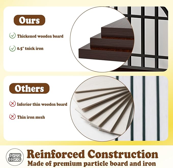 COZPAW 52 Inch Dog Crate Furniture, Extra Large Dog Kennel Indoor for XLarge Breed, Heavy Duty Dog Cage with Double Elegant Arched Doors, Decorate as TV Stand & End Table - White Brown-PawvioPets