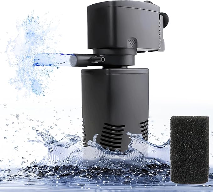 Fish Tank Filter for 15-40 Gallon Tank, 160 GPH Crystal Clear Powerful Internal Aquarium Filters Submersible Pump& Filter System for Fish Tank & Turtle Tank-PawvioPets