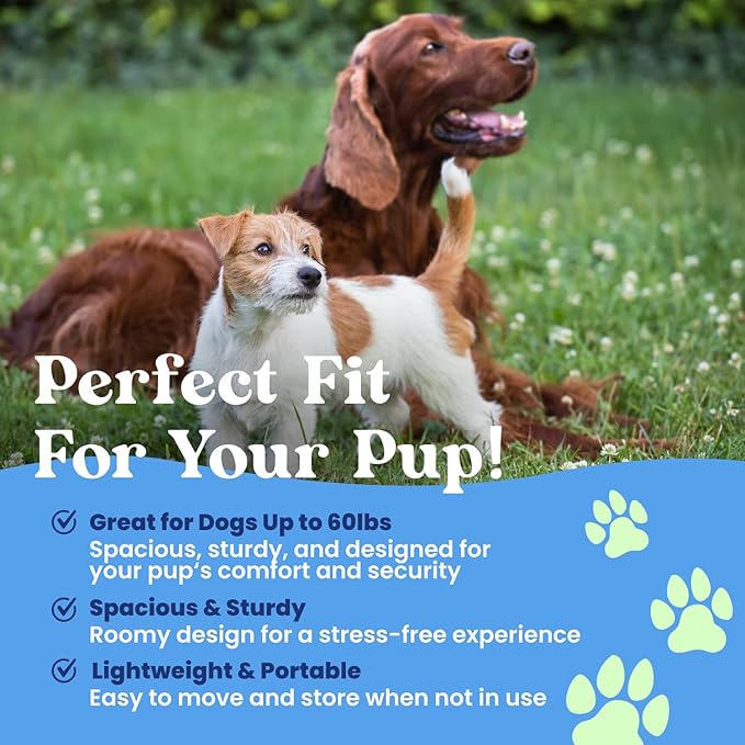 Dog Bath Tub - Free Brush & Towel – Foldable & Portable Dog Washing Station – Lightweight Dog Bath for Indoor & Outdoor Grooming – Fits in Shower or Bath-PawvioPets