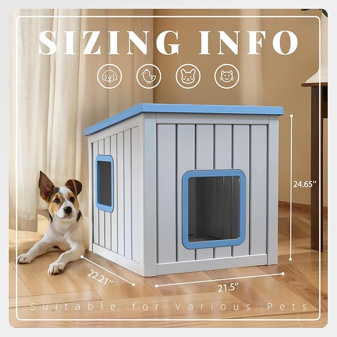 DRATO Dog House Indoor and Outdoor with Weatherproof Roof Removable Floors for Small to Middle Sized Dogs Easy to Assemble-PawvioPets