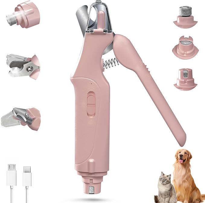 2 in 1 Cat Nail Clippers & Dog Nail Clippers Trimmers for Large Medium Small Dogs Cats Claw Trimmer Quick Sensor and Safety Guard USB Rechargeable with 2 LED Lights Dogs Nail Trimmer-PawvioPets