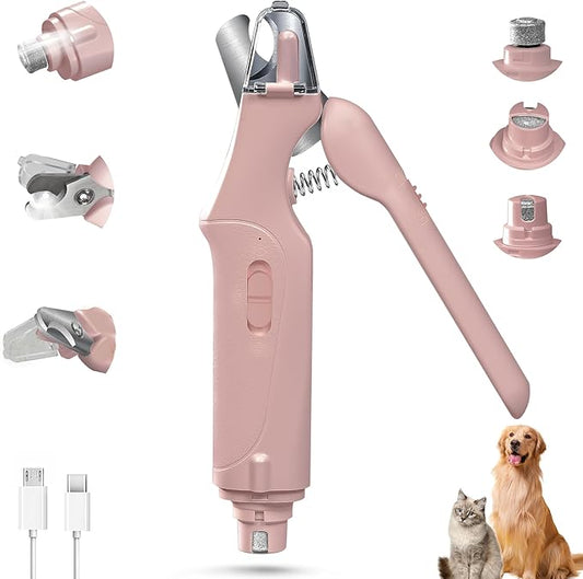 2 in 1 Cat Nail Clippers & Dog Nail Clippers Trimmers for Large Medium Small Dogs Cats Claw Trimmer Quick Sensor and Safety Guard USB Rechargeable with 2 LED Lights Dogs Nail Trimmer-PawvioPets