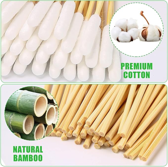 Dog Q Tips, Qtips Cotton Swabs for Dogs, 6-Inch Long Ear Cleaning Swabs, Wound Care, 800 Count, Eco-Friendly Bamboo Cotton, Pet Ear Care-PawvioPets