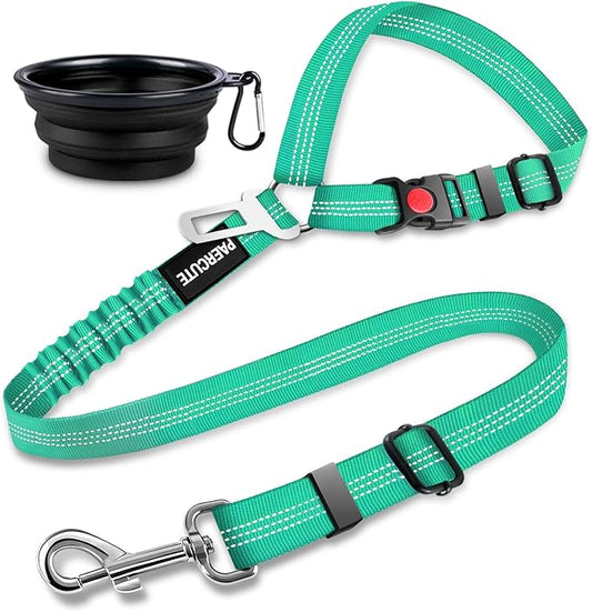 2 Piece Set Retractable Dog Car Seatbelts - Adjustable Pet Seat Belt for Vehicle Headrest Restraint - Heavy Duty & Elastic & Durable Car Harness-PawvioPets