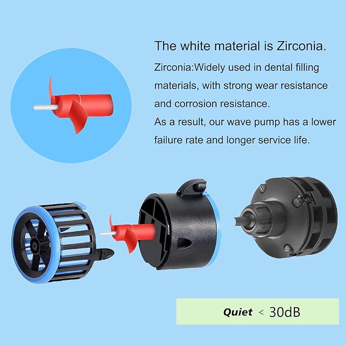 Carefree Fish Magnetic Aquarium Wave Maker 10W 1900Gph for 20~120Gal Fish Tank Quiet and Strong Powerhead Submersible Water Circulation Pump for Freshwater and Saltwater-PawvioPets