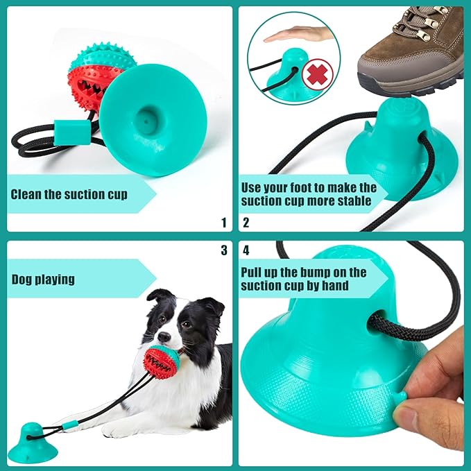 Dog Toys Dog Chew Toys for Aggressive chewers, Puppy Dog Training Treats Teething Rope Toys for Boredom Dog Puzzle Treat Food Dispensing Ball Toys for Puppies Teething (Blue)-PawvioPets