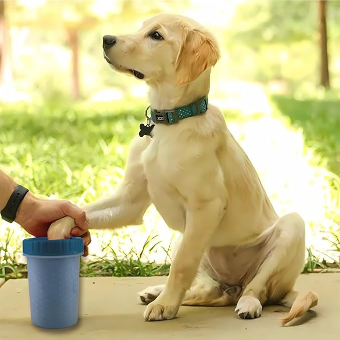 2 Pack Portable Dog Paw Cleaner, Washer, Buddy Muddy Pet Foot Cleaner for Medium Breed Dogs and Cats, Blue-PawvioPets