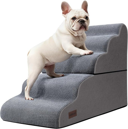 Dog Stairs and Ramp for High Bed, 5-Step Dog Steps for Small Dogs and Cats,Non-Slip Pet Stairs Suitable High Bed Climbing-PawvioPets