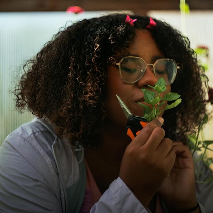 Fiskars Micro-Tip Pruning Snips - 6" Garden Shears with Sheath and Comfort Grip - Sharp Steel Blades - Quality Pruning Shears for Plants in Grow Tents and Hydroponics - Garden Tools-PawvioPets