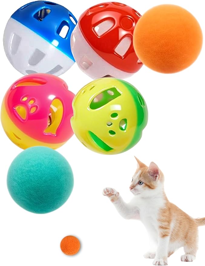 6-Pack Cat Toys for Kittens and Indoor Cats, Loving Every Minute (1.5'', Basic Cat Toy Set)-PawvioPets