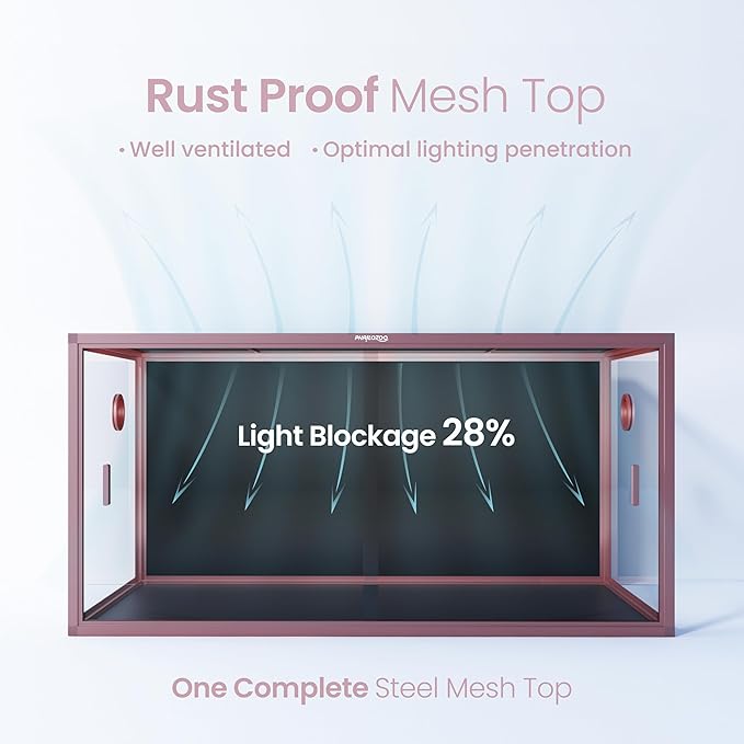 120 Gallon Reptile Terrarium, 48" x 24" x 24" Reptile Enclosure with Sliding Door Top Screen Ventilation,Blue Tongue Skink Tank for Easy Maintenance-PawvioPets