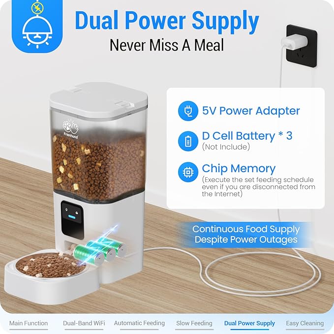 Automatic Cat Feeder with Slow Feed: 5G WiFi Automatic Dog Feeder with Smart APP Control, Auto Cat Food Dispenser with Alexa for Multiple Pets, Detachable for Easy Cleaning - 29 Cup（7L）-PawvioPets