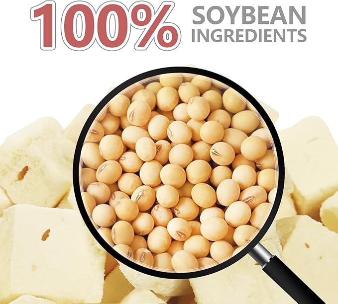 Abizoo Freeze Dried Tofu for Hamsters High Protein Low Fat & Balanced Minerals Grain Free Single Ingredient Natural Treats Enrichment Snacks for Rabbits, Guinea Pigs & Small Pets-PawvioPets