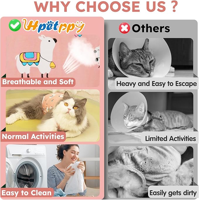 Cat Recovery Suit for Spay Abdominal Wounds, Breathable Cat Onesie for Cats After Surgery Female, Kitten Surgical Recovery Suit Female Cone of Shame Alternative for Cats Anti Licking-PawvioPets