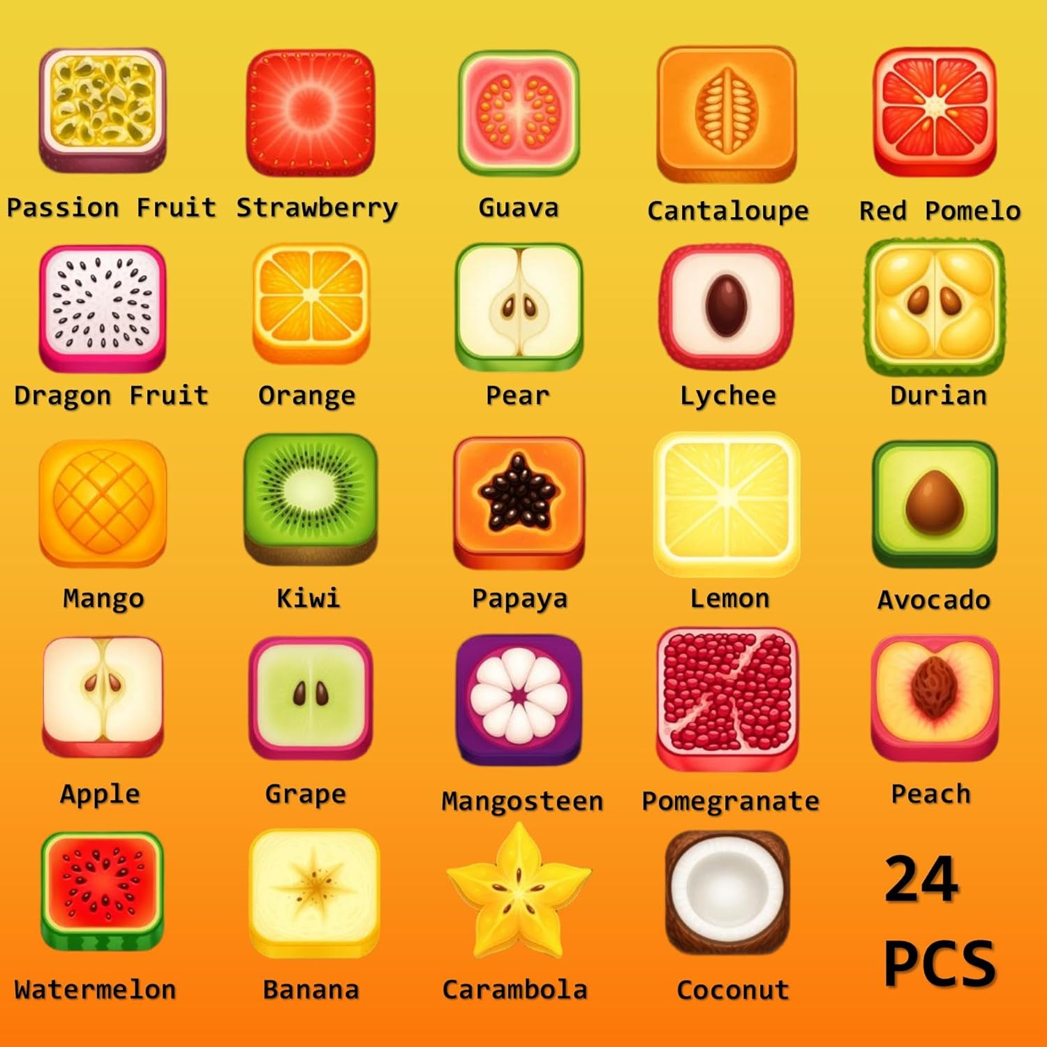 24Pcs Wine Glass Charms & Markers - Reusable Identifier Tags for Stem Glasses - Funny Non-Scratch Charms for Summer Beach, Christmas & Wine Party