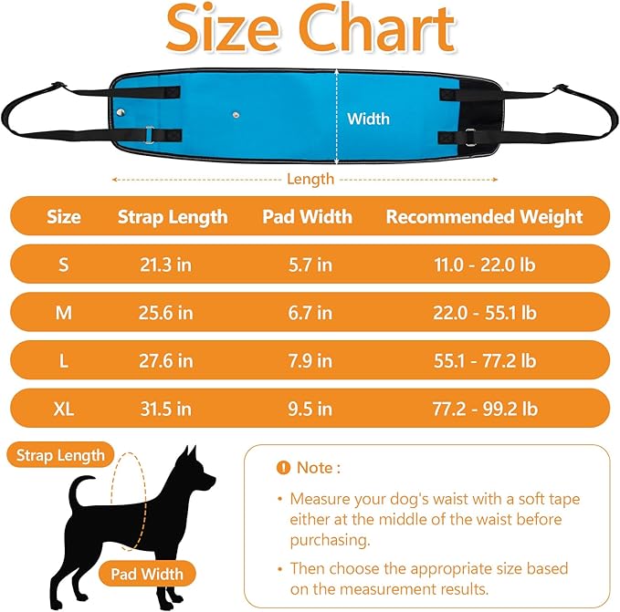 Dog Lift Harness Dog Sling for Large Dogs, Portable Dog Carrier Sling for Back Legs, Ajustable Hip Support Harness for Weak Rear Leg, Assist Senior Disabled Joint Injuried and After ACL-PawvioPets