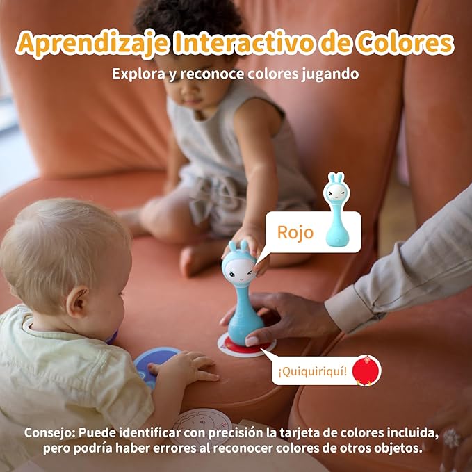 alilo Sonajero Musical para Bebés 0-12 Meses, Juguete con Luz, 66 Sonidos, 15 Canciones, 13 Cuentos, 5 Canciones de Cuna, Ruido Blanco, Reconocimiento de Colores, Regalo Recién Nacido-PawvioPets