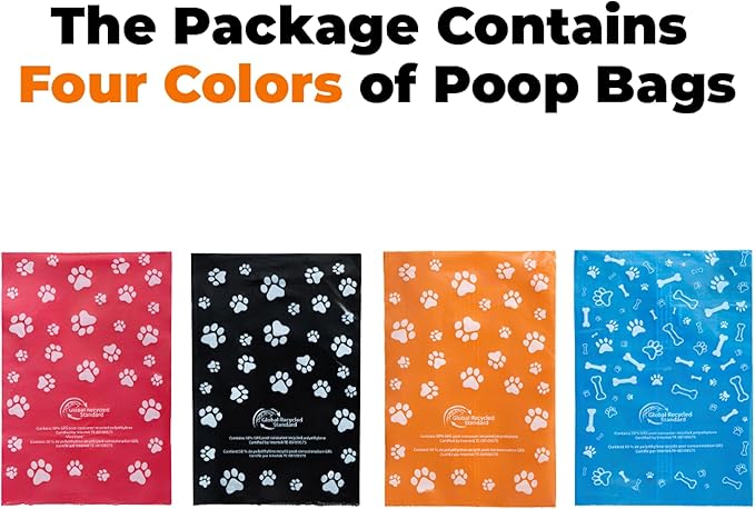 Best Pet Supplies Poop Bags for Dogs, 50% Post-Consumer Recycled Content dog waste bags on rolls, fits all poop bag holders for leashes - 150 Count, Assorted Colors, Scented-PawvioPets