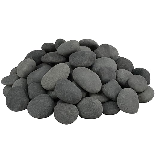 40lbs Large River Rocks for Landscaping, 2-3 Inch Big Black Pebbles, Hand-Picked Premium Stones for Garden Design, Fish Tank, Flower Pots, Pathways and Backyard-PawvioPets