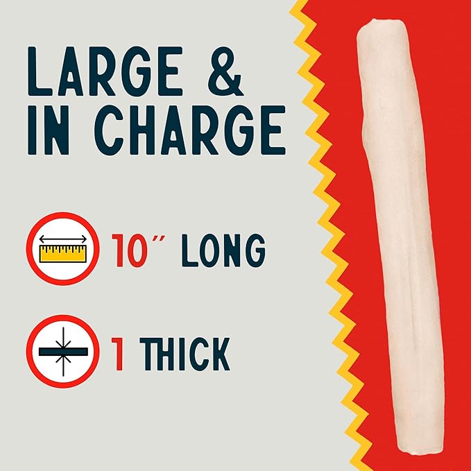 Canine Chews 10" Dog Rawhide Retriever Rolls - Rawhide Bones for Large Dogs (50 pk) - Natural Beef Dog Rawhide Chews - Single Ingredient Dog Rawhide Bones - Large Rawhide Bones for Dogs Dental Chew-PawvioPets