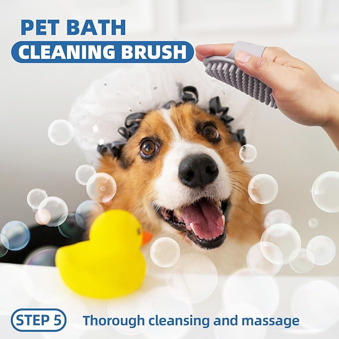 Dog Brush for Shedding,7 PCS Pet Grooming Brush Kit to De-fur & Hair Slicker Deshedding Brushes with Undercoat Rake Comb Bath Brush&Nail Clipper for Grooming Short Long Haired Dogs Cats Blue-PawvioPets