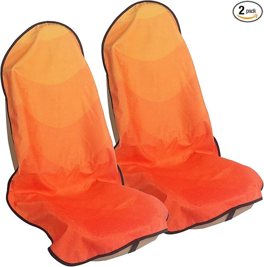 Car Seat Cover Protector Front Seats,for Gym Workout,Running,Swimming,Beach and Hiking,Waterproof Sweat Towel Bucket Seat Covers for Cars SUV Trucks (Orange, 2Pcs)-PawvioPets