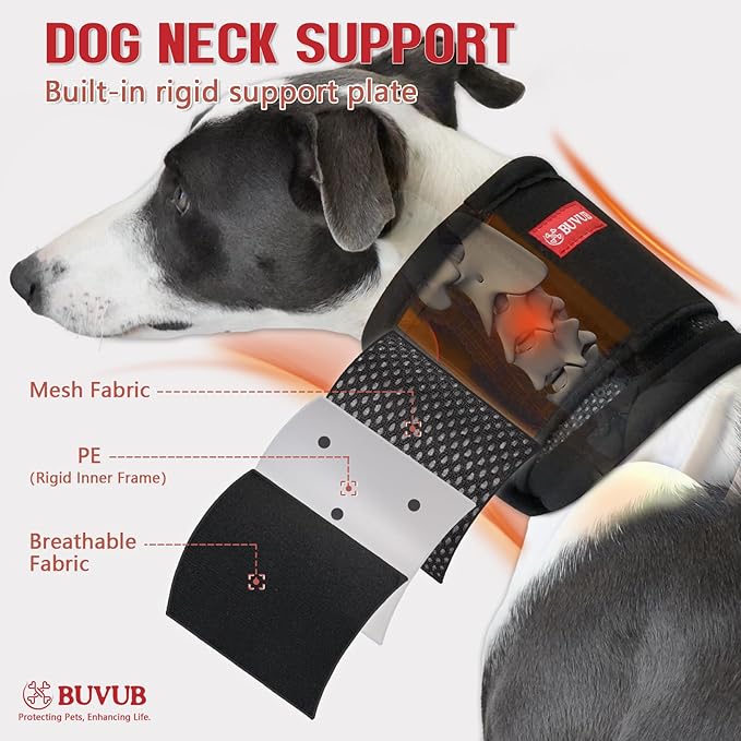 Adjustable Dog Neck Brace for Neck Pain & Injury Relief - Soft & Comfortable Support Collar for Dogs for Recovery After Surgery or Injury(Medium)-PawvioPets