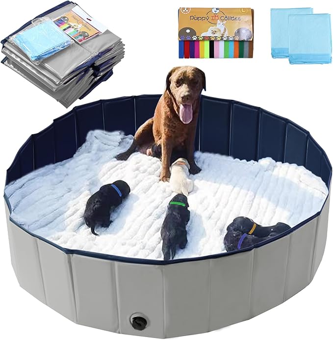 Artilife Dog Whelping Box Pool,Whelping Box for Dogs Birthing,Welping Box Whelping Pen for Puppies Whelping Supplies-PawvioPets