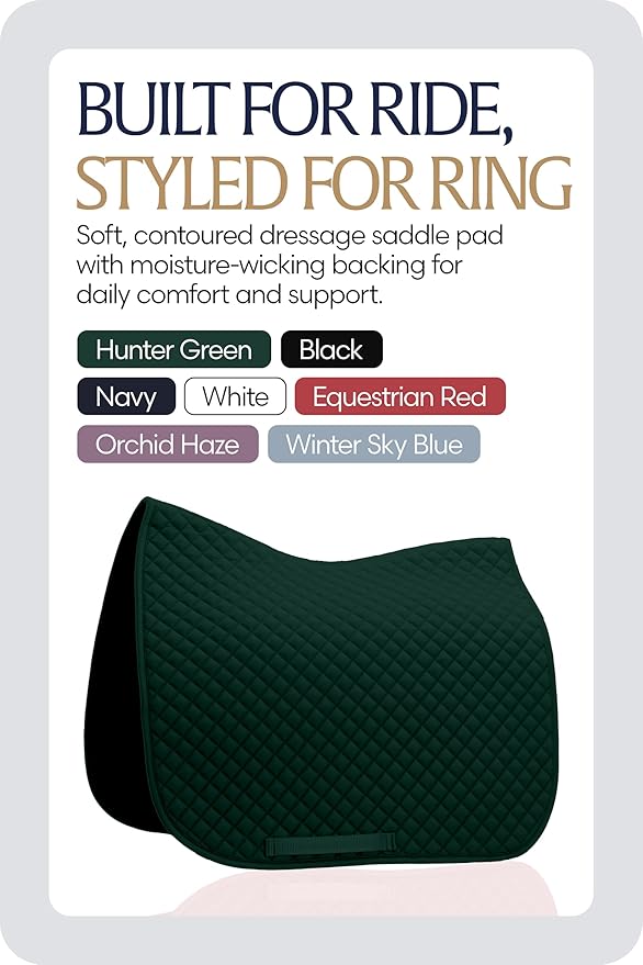 Equinavia Harstad Dressage Saddle Pad | Classic & Durable | Moisture-Wicking Tricot Backing-PawvioPets