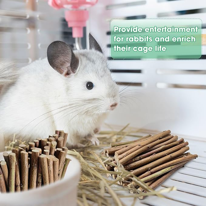 250g Natural Peach Wood Chew Sticks for Rabbits, Hamsters, Chinchillas - Extra Hard Teeth Grinding Toy | Untreated, Safe & Long-Lasting Rodent Chews-PawvioPets