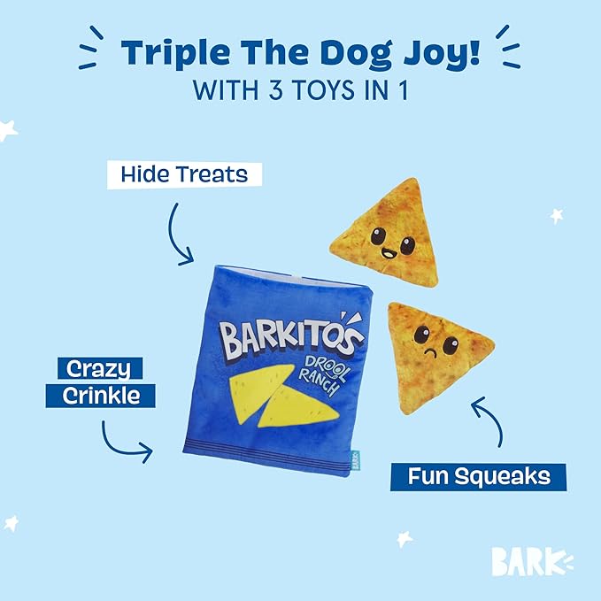 BARK Drool Ranch Chips Holiday Plush Dog Toy | Squeaky Fun for Medium Dogs-PawvioPets
