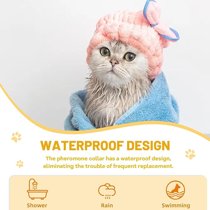 Calming Collar for Cats 4-Pack, Adjustable Water Proof Cat Pheromone Collar for Anxiety Relief, Vet-Recommended, 30-Day Stress Relief Grey-PawvioPets