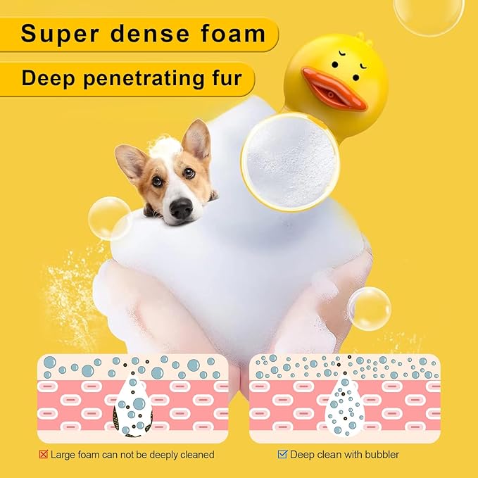 Electric Dog Shampoo Dispenser Dog Shampoo Sprayer Duck Shampoo Foamer for Pet, Foaming Soap Dispenser for Bathtub, Kitchen Sink Cleaning-PawvioPets