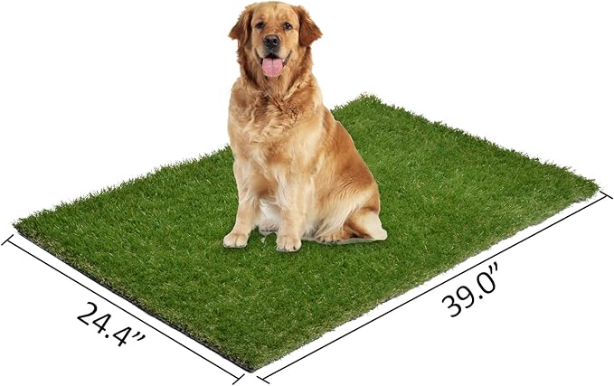 Dog Grass Large Potty Patch, Artificial Dog Grass Bathroom Turf for Pet Training, Washable Puppy Pee Pad, Perfect Indoor/Outdoor Portable Potty Pet Loo (Replacement Grass for 41"X26.8" Tray)-PawvioPets