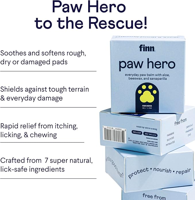 Finn Paw Hero | Natural Revitalizing Dog Paw Balm | Protect, Nourish & Repair from Wear, Damage & Dryness - 1.75 oz-PawvioPets