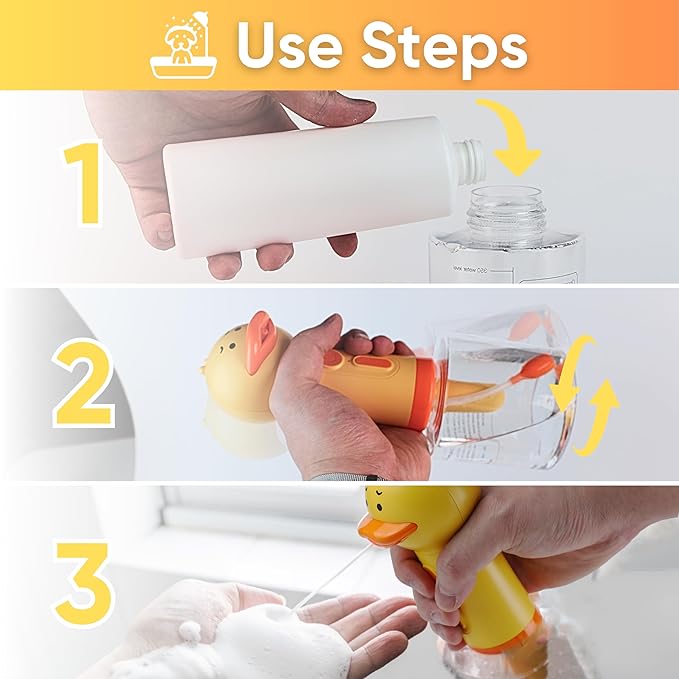 Electric Dog Shampoo Dispenser Dog Shampoo Sprayer Duck Shampoo Foamer for Pet, Foaming Soap Dispenser for Bathtub, Kitchen Sink Cleaning-PawvioPets