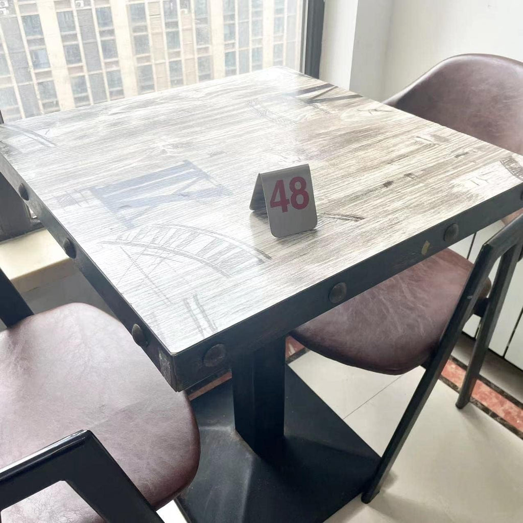 10 Pcs Metal Place Cards Stackable Tent Style Table Numbers，Place Card Holders for Celebration Wedding Party Restaurants Cafes Bars Gatherings meeting Room Board Game Serial (Medium 41-50, Red)