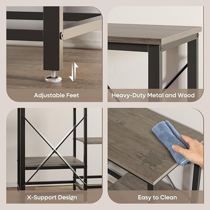 20-29 Gallon Fish Tank Stand with Power Outlets, 30.7 x 13.8 Metal Aquarium Stand with 3-Tiers Adjustable Storage Shelves, 6-Legs Reptile Terrarium Stand, 400 LBs-PawvioPets