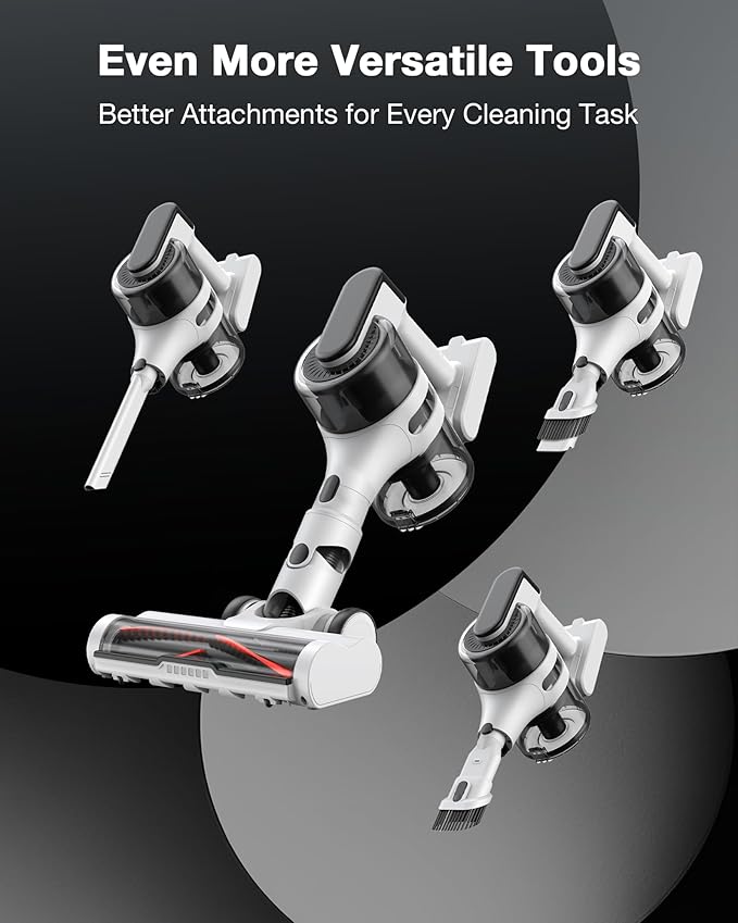 Cordless Stick Vacuum Cleaner for Home, Lightweight Rechargeable Vacuum with 55min Runtime, Powerful Suction, Green LED Headlight, 9-in-1 Pet Hair Carpet & Hardwood Floor Cleaner-PawvioPets