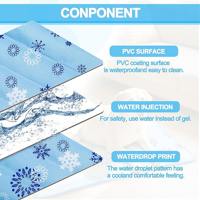 Dog Cooling Mat, Cooling Mat for Dogs & Cats, Provides Instant Relief for Small, Medium, Large Dogs, Washable, Non-Slip Design, Perfect for Hot Summer Days to Keep Pets Comfortable (S 16''*20'')-PawvioPets